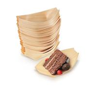 BambooMN Lot de 300 assiettes jetables en bois pour bateau - 10,9 cm de long x 6,3 cm de large x 2,5 cm de haut