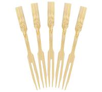 BambooMN Lot de 300 mini fourchettes à cocktail en bambou de qualité supérieure - 8,9 cm