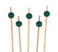 Bamboomn Marque - 1000 pcs décoratifs Boule Bambou Picks - Grande variété de couleurs 5.9" Inch (15cm) Green
