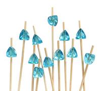 Bamboomn Marque - décoratifs en acrylique Gem Extrémité en bambou Picks - 15 cm (15 cm) 3.9" Gem - Light Blue