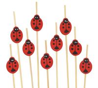 Bamboomn Marque - décoratifs Picks - Animal - Poisson ou Lady Bug (100/300/1000pcs) 4.7" Lady Bug