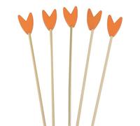 Bamboomn Marque - Premium décoratifs Tulipe Extrémité Cocktail en bambou Picks - 15 cm - 100/300/1000 pcs Orange