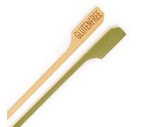 Bamboomn Marque - sans gluten Nourriture Marquage en bambou Paddle Picks, longueur de variété de tailles 7.1" Gluten Free