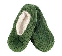 BambooMN Paire de chaussons antidérapants pour adulte super doux, chauds, douillets, doux au toucher, Vert (13), 34/35 EU