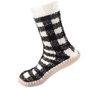 BambooMN Pantoufles Chirpysocks pour femme, Plaid vichy, 40/44 EU