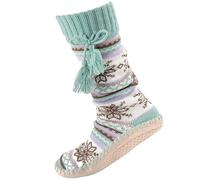 BambooMN Pantoufles Chirpysocks pour femme, Vert brillant, 40/44 EU