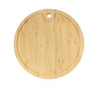BambooMN Planche à découper et à servir ronde en bambou - 30,5 cm de diamètre x 1,9 cm d'épaisseur - 1 pièce
