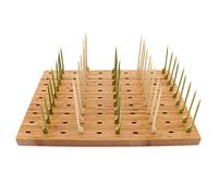 BambooMN Présentoir à brochettes en bambou de 35,6 x 24,9 cm avec 90 trous, parfait pour les événements avec traiteur, les restaurants, les cocktails - 1 pièce