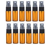 Bamboopack Lot de 12 mini flacons vaporisateurs en verre ambré rechargeables de 10 ml pour parfum, échantillon de parfum, flacons pour cosmétiques pour voyage et sortie, ambre, 10ml/0.34oz, Tendance