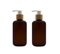 Bamboopack Lot de 2 flacons à pompe vides en plastique de 250 ml pour produits de toilette, savon, lotion, accessoires de bain avec pompes à lotion