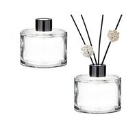Bamboopack Lot de 2 flacons diffuseurs d'huiles essentielles vides en verre de 50 ml pour aromathérapie, parfum, parfum, accessoires décoratifs pour la maison, le bureau