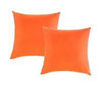 Bamboopack Lot de 2 housses de coussin carrées imperméables avec revêtement en polyuréthane pour terrasse, canapé, tente, balcon, canapé (45,7 x 45,7 cm, orange)