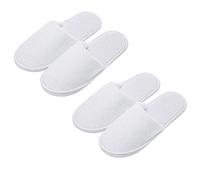 Bamboopack Lot de 2 paires de pantoufles jetables pliables à bout fermé - Blanches - Pour le salon, le spa, les fêtes, les hôtels - Conviennent à la plupart des gens