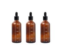 Bamboopack Lot de 3 flacons compte-gouttes vides en verre ambré de 100 ml avec compte-gouttes pour huiles essentielles