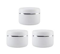 Bamboopack Lot de 3 pots de rangement en plastique blanc de 250 ml avec couvercles à visser et doublures blanches pour crèmes, lotions et gommages corporels, blanc, 250ml