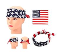 Bamboopack - Lot de 3 turbans avec motif drapeau américain et étoiles et rayures