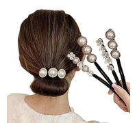 Bamboopack Lot de 4 accessoires de coiffure en forme de beignet en forme de fleur avec perles pour femmes et filles