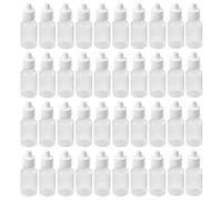 Bamboopack Lot de 50 flacons compte-gouttes vides en plastique transparent compressibles rechargeables pour gouttes oculaires et auriculaires, huiles essentielles - 20 ml