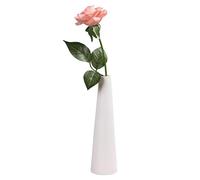 Bamboopack Vase blanc en céramique pour bourgeons de fleurs coniques à tige unique - Décoration d'intérieur - Centre de table floral pour mariage et bureau