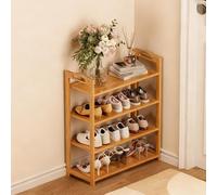 BambooShoeRack4/5/6TierStackableModernStorage ShelfFreeStandingEasyAssemblyMultipurpose Organizer for Shoes60cm Wide