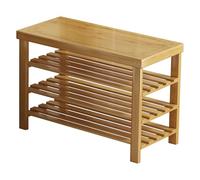 BambooShoeRack4/5TierShoeOrganizerShelfHeyDutyStoragefor Entryway & LivingRoomHolds200lbsStylish Corridor SolutionNaturalWoodFinish