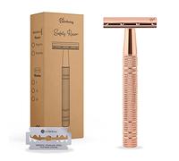 Bamboozy Rasoir de Sureté avec 1 Lame - Rasoir Manuel - Aluminium - Lames Doubles - Sans Plastique - Zéro Déchet (Or Rose)