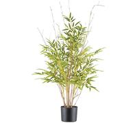 Bambou à mini-feuilles 90 cm, 760 feuilles, tige naturelle dans pot plastique 15x13 cm Plante artificielle