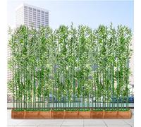 Bambou artificiel 1 m - Plante artificielle pour décoration intérieure et extérieure - Plantes de bambou réalistes pour jardin et maison - Écran de décoration à faire soi-même - Base de 50 cm - 8