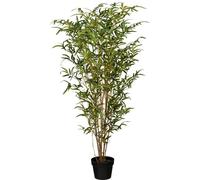 Bambou artificiel 120 cm dans un pot en plastique noir - Décoration exotique pour votre maison