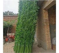 Bambou artificiel extérieur avec des troncs, des tiges et des feuilles de bambou, Fausse clôture de jardin en faux arbre en soie de bambou, Ornements extérieurs intérieurs(10 Pack,1.5m/4.9ft Tall)