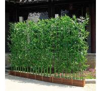 Bambou Artificiel Réaliste Avec Jardinière En Bois, for Clôture D'intimité Intérieure/extérieure, Terrasse, Jardin, Cour, Bureau Et Usage Commercial(1m/39.4in)