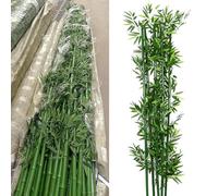 Bambou artificiel résistant aux UV de 0,9 m à 2,4 m de haut - Plante synthétique en soie pour décoration intérieure et extérieure - Grand écran d'intimité - Plante artificielle réaliste avec feuilles