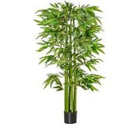 Bambou artificiel XL 1,60H m 975 feuilles denses réalistes pot inclus noir vert Vert G