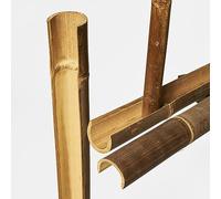 Bambou avec fente longitudinale / marron foncé / gouttière en bambou / bricolage / L : 90 cm / 5 pièces.