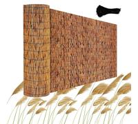 Bambou Brise Vue Extérieur Clôture de Roseau Rouleau Canisse de Roseau Naturel D'intimité Robuste 1m 1.2m 1.5m 1.8m H Décorative Clôture pour Jardin Terrasse Balcon(Ligne Noire carbonisée)