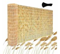 Bambou Brise Vue Extérieur Clôture de Roseau Rouleau Canisse de Roseau Naturel D'intimité Robuste 1m 1.2m 1.5m 1.8m H Décorative Clôture pour Jardin Terrasse Balcon(Ligne Blanche Naturelle)