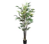 Bambou Chinese Wonder plante artificielle 135 cm avec 447 feuilles dans pot plastique 12x11,5 cm
