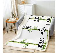 Bambou Panda Literie C'est Mignon Panda Couverture 75x100cm Enfants garçons Filles Adolescents Animaux Mignons Noir et Blanc Respirable Couvercle de Plante Couverture