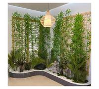 Bambou plante artificielle Clôture artificielle en bambou pour préserver l'intimité, simulation de bambou, écran végétal en faux bambous avec feuilles en plastique réalistes(50 Bamboos,2.1m/82.7'')