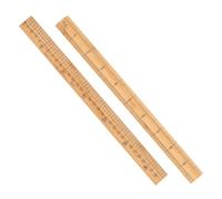 Bambou Règle de Couture Double Face 2 Pièces, 33cm | Repères Clairs, Bord Droit de Guidage, Surface Lisse, pour Tissu et Papier, Ton Khaki