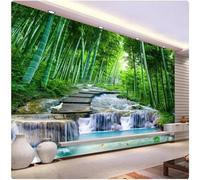 Bambou Vert Frais Pont En Bois Rivière Papier Peint 3d Moderne Soie Texturée Haut De Gamme IdéAl Pour Le Salon Et La Chambre à Coucher-430cm×300cm