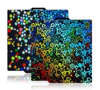 Bambu Labs Plaque de construction pour imprimante 3D Bambu Lab P2S/X2D/X1C/X1/X1E/P1P/P1S/A1 Plaque en tôle d'acier double face Fleur et feuille d'érable 257 x 257 mm Plate-forme flexible amovible
