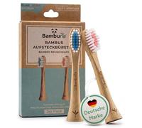 BAMBUNA brossettes de rechange, pour brosse à dents sonique Philips Sonicare, en bambou, moyennement souples (bleu/rose, Lot de 2)