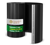 Bambusbörse Barrière anti-racines de 70 cm de haut - Barrière anti-rhizomes avec rail de fermeture Épaisseur 2 mm - 10 m de longueur - En HDPE de haute qualité