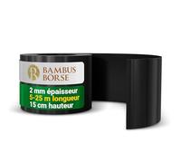 Bambusbörse Bordure de Jardin Exterieur - 30 cm de Haut, 5 m de Long - Bordure en Plastique HDPE - Bordure Flexible pour massifs et pelouses, résistante aux intempéries et aux UV et Durable