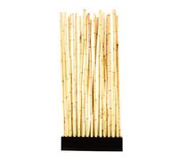 Bambussi.com Paris1 Paravent en bambou d'environ 90 x 12 x 205 cm, socle et 27 tubes jaunâtres de 2,8 à 3,5 cm