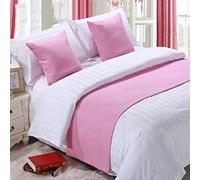 BAMCQ Chemin de Lit Literie d'hôtel Premium lit Foulard Drapeau Drapeau Queue Couvre-lit décoration de lit Bande Rose (câlin Oreiller + Oreiller Core) 1