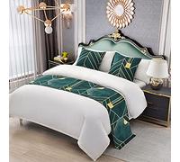 BAMCQ Chemin de Lit Luxe Nouveau Moderne Simple Accueil Hôtel Drapeau Drapeau Queue De Lit B & B Couverture De Lit Haute Précision Oiseaux Floral_1.5m Lit 50x210