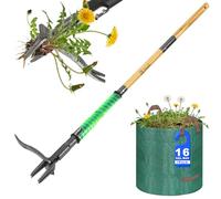 Bamda Désherbeur Manuel pour Jardin, pelouse et Cour, 110,5 cm | Inclut Sac 60L, Double Éjection, Tête Acier 4 Griffes, Robuste Et Durable, Entretien Facile, Pour Divers Utilisateurs