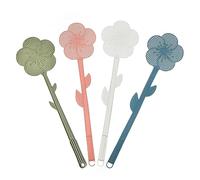 BAMFY 4 Pièces Tapetteà Mouche Solide La Créativité Fleurs Manuel à Toute épreuve avec Longue Poignée Tapettes à Mouche for Cuisine Maison Extérieur